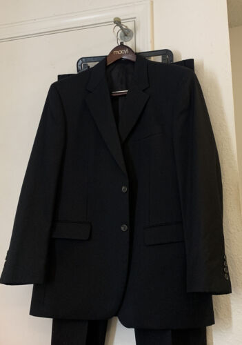 New Ralph Lauren 2btn Black Wool Suit 44 Reg - Zdjęcie 1 z 4