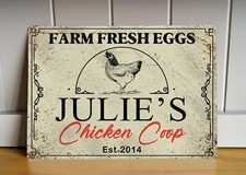 Personalised Metal Chicken Coop Sign - Farmhouse Wall Decor | Custom Hen House