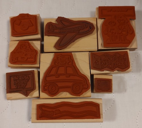 VTG Stampin Up Rubber Wooden Stamps (9) Travel Themed 2003 - Picture 3 of 3