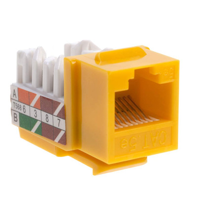Cat5E Ethernet RJ-45 Keystone Jack Cat5 Punch-Down Network Yellow - Choose a Pac