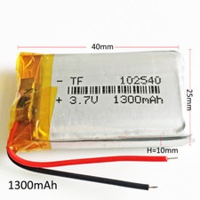 1300mAh 3.7V LiPo Polymer Rechargeable Battery For Digital Camera Speaker 102540