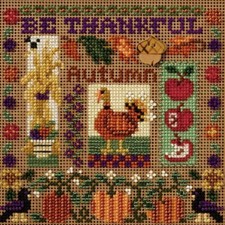 Be Thankful Cross Stitch Kit Mill Hill 2007 Buttons  Beads Autumn
