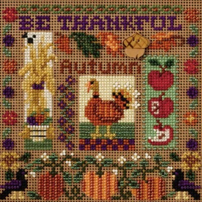 Be Thankful Cross Stitch Kit Mill Hill 2007 Buttons & Beads Autumn