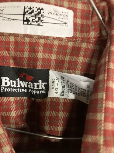 fr shirt plaid. bulwark. 88 % / 12% . cotton /nylon 4x long NEW W/TAGS - Picture 2 of 5