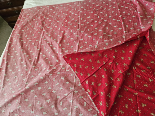 CRANSTON Orsacchiotto Rosso Tessuto Cotone 2,7 Yds Novità Giovanile STAMPA VIP Vintage - Foto 6 di 8