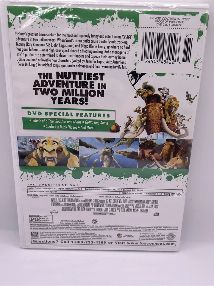 DVD Ice Age: Continental Drift. Новый запечатанный быстрая бесплатная доставка. - Изображение 2 из 4