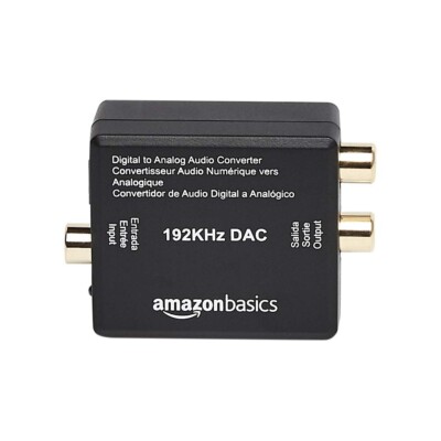 192 KHz Digital Optical coax to Analog RCA Audio Converter, ABS