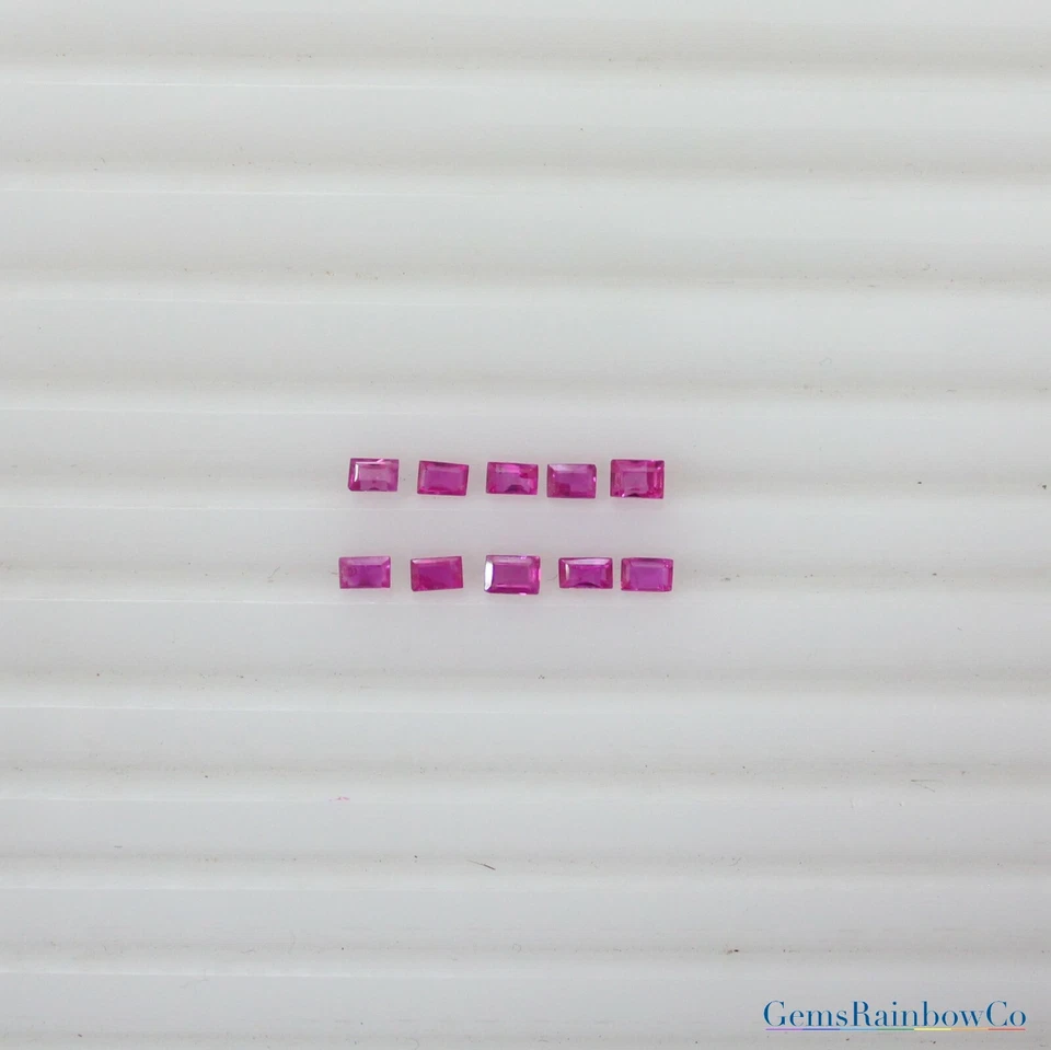 Baguette Rubí Natural 2.5x2mm y 3x2mm Piedras Preciosas Sueltas Facetadas Calidad AA Foto 4 de 4