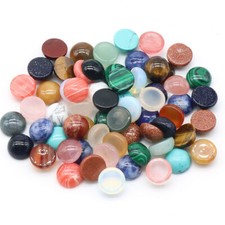 10mm Natural Round Cabochon CAB Flatback Semi-precious Beads Gems Jewellery DIY