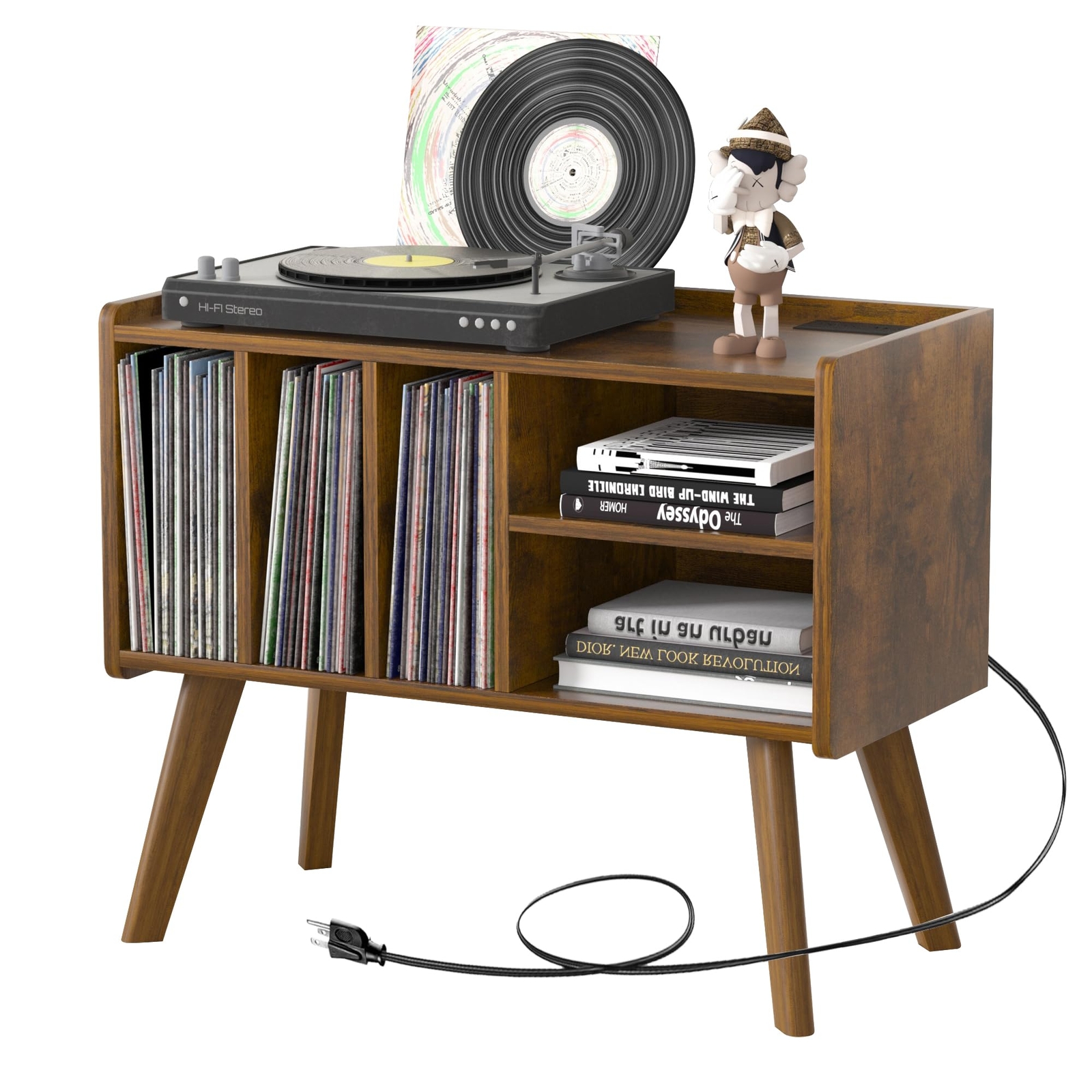 Forevich Record Player Stand Table with Vinyl Storage Holder Large Turntable ...