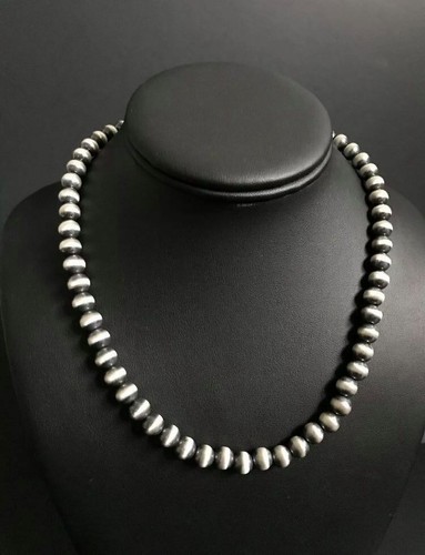 Sterling Silver 8 mm Bead Necklace - Picture 2 of 16
