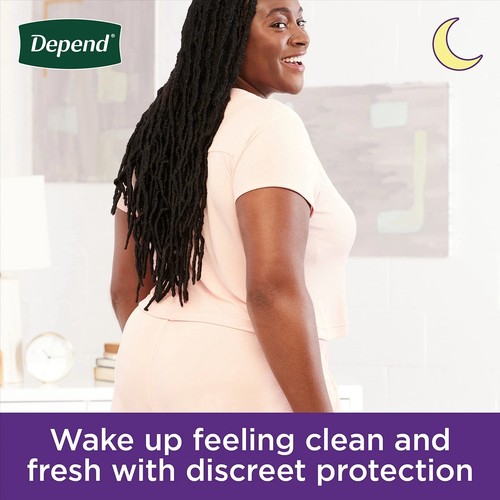 Depend Night Defense Incontinence Underwear for Women Adult Diapers L 56ct(1757) - Picture 8 of 9