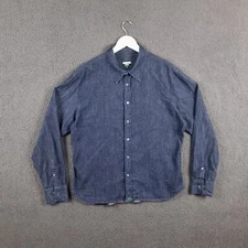 PAUL SMITH Shirt Mens 2XL Blue Denim Long Sleeve Cotton Button Up Y2K Jeans