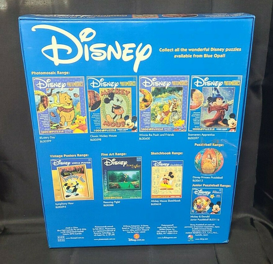 Disney Photomosaics 1000pcs Puzzle Mickey Mouse Blue Opal Complete
