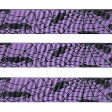 5 yards 7/8" Orchid Halloween Spider Grosgrain Ribbon