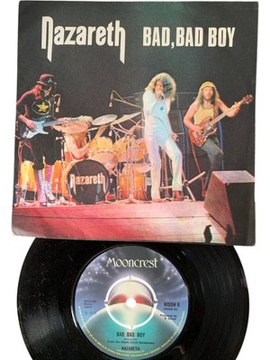 Nazareth Bad Bad Boy 7'' Vinyl Record Mooncrest 1973 Rock Single