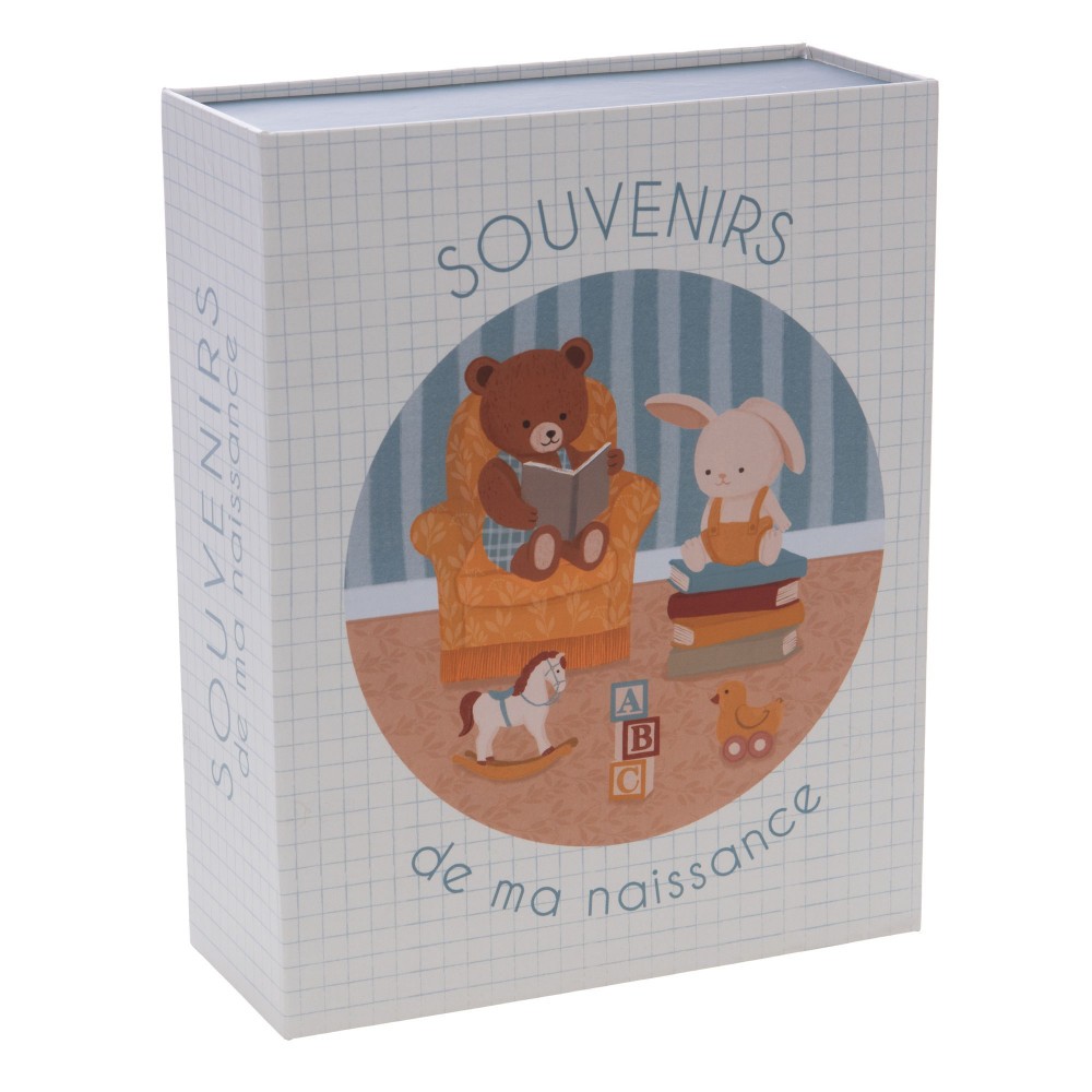 Boite à trésors Gaston l'ourson papier 19.50x24.50 cm coffret souvenir naissance enfant