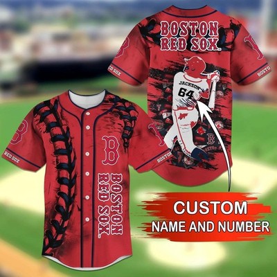 Personalized Boston Baseball Team Red Soxx Button Jersey Shirt Unisex Adults