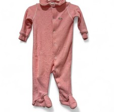 Vintage Izod Lacoste Baby Pajama Romper Size 19-27 Pounds Pink White