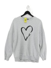 Mint Velvet Women's Hoodie L Grey Polyester with Cotton, Elastane Pullover