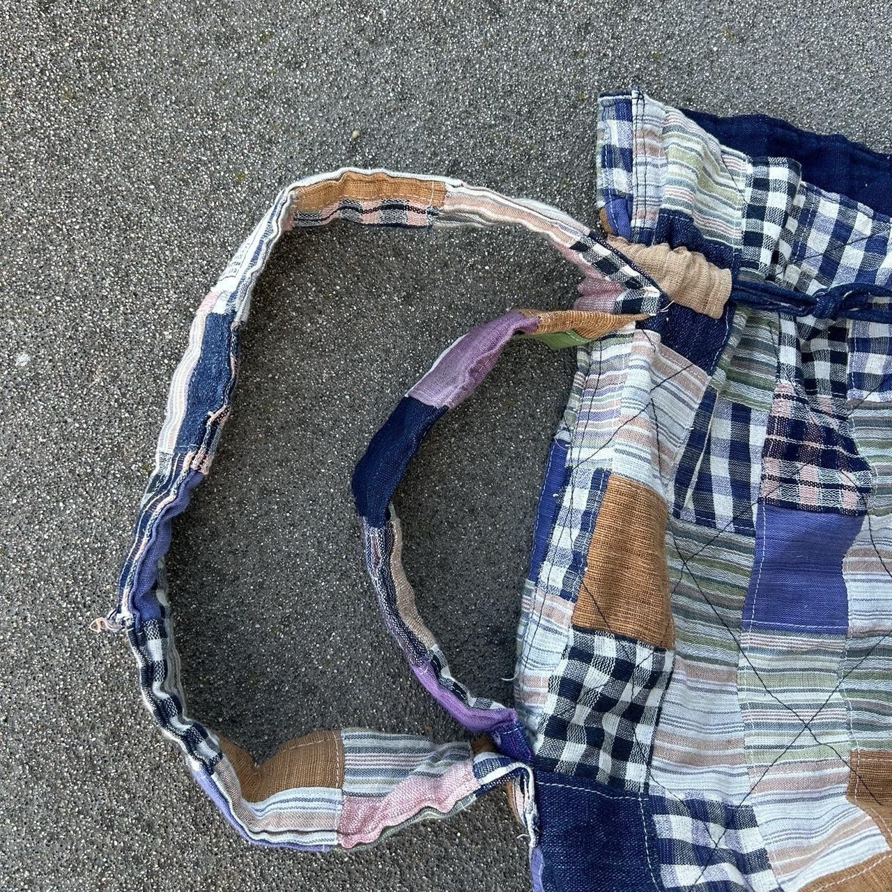 Unique Handmade Fabric Patchwork Drawstring Bag S… - image 3