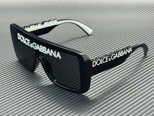 DOLCE & GABBANA DG6204 L50187 Black Dark Grey Unisex 65 mm Sunglasses