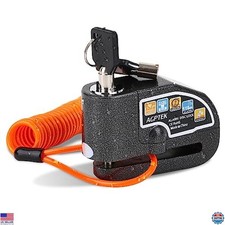 AGPTEK 110dB Waterproof Motorcycle Brake Lock with Reminder Cable  Carrying Bag
