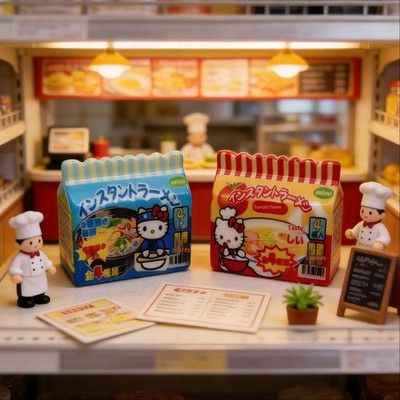1/3/5Pcs Dollhouse HelloKitty Mini Instant Noodles Bag Model Kitchen Decor Toy