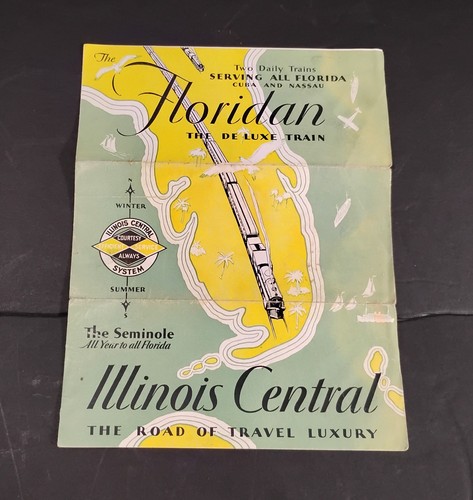 Vintage 1929 Florida Seminole Train Illinois Central Cuba Nassau Brochure