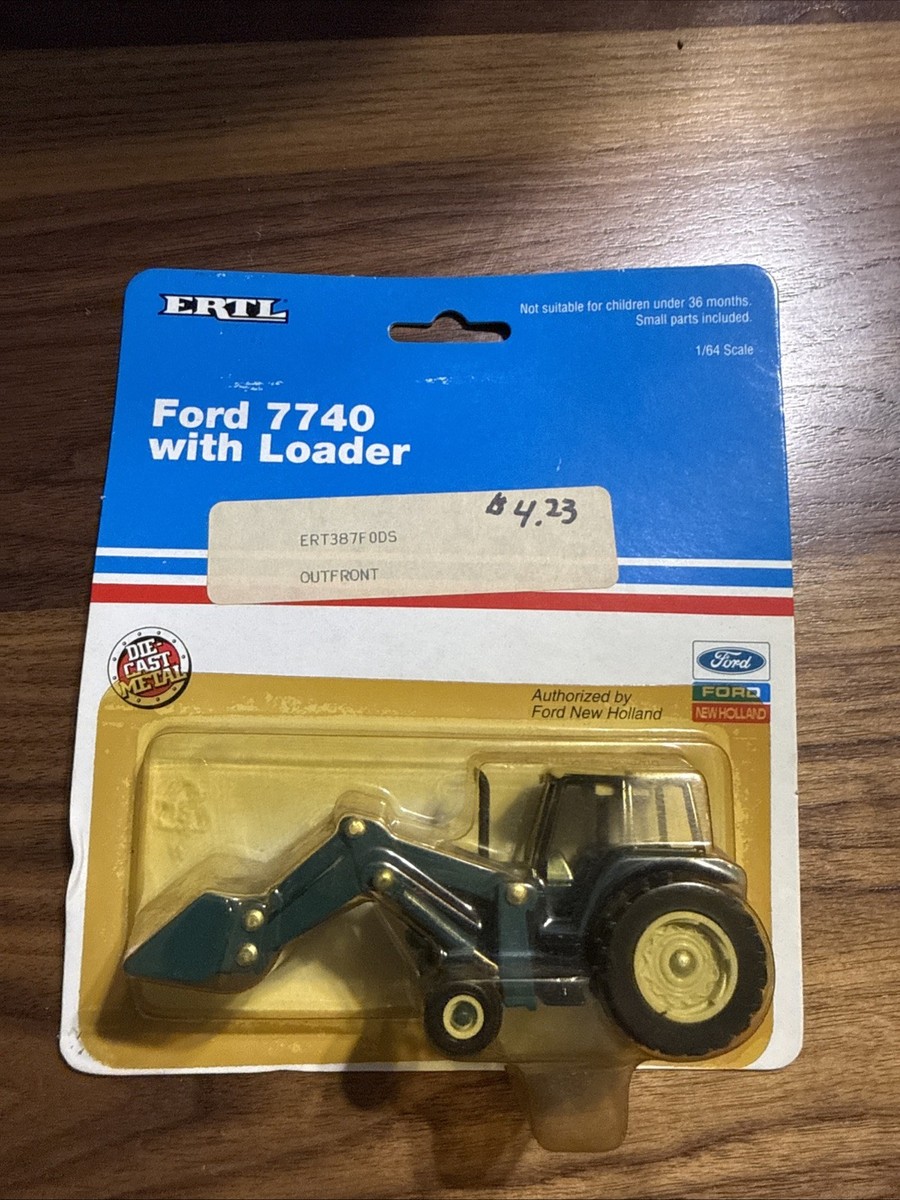ERTL 7740 Ford Tractor 1/64 Scale Diecast with Front Loader Blue