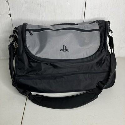 Official Sony PlayStation Shoulder Carry Travel Duffel Bag Silver/Black W/ Strap