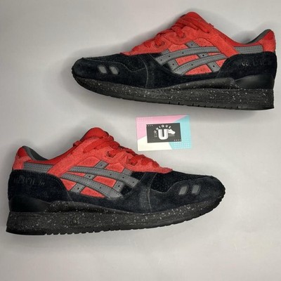 Rare ASICS Gel GT-Lyte 3 Bred Black Red Bad Santa EU43 CM28 US10 UK9/UK8.5