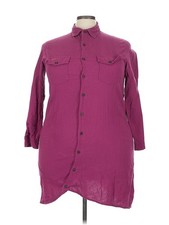 ANSELF Women Purple Long Sleeve Blouse 3X Plus