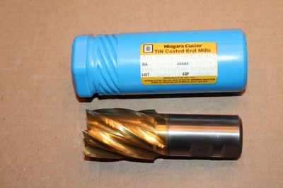 NIAGARA 35480 SIX FLUTE SINGLE  END MILL 1-1/2'' DIA & 1-1/4'' SHANK TITANIUM NEW