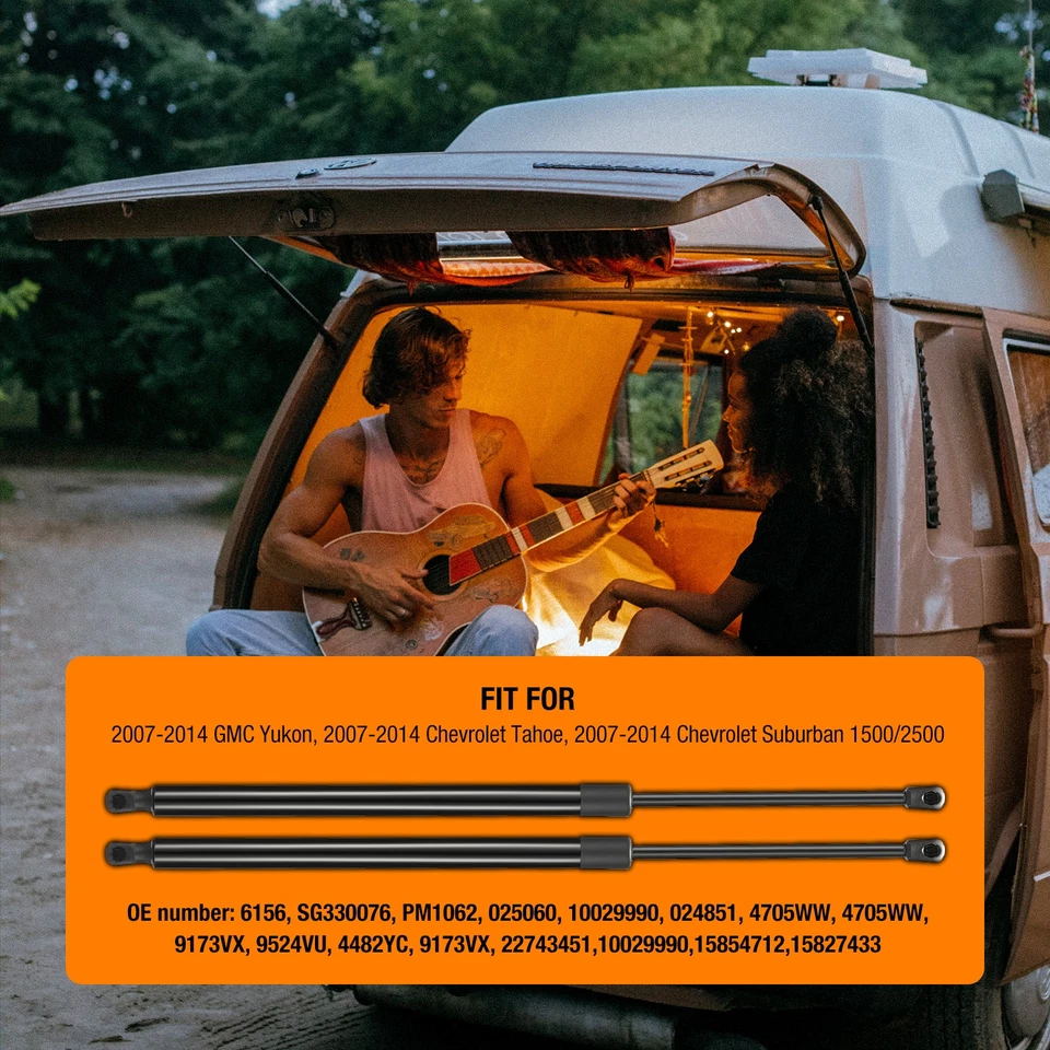 QTY(2) Rear Hatch Liftgate Lift Support Strut Shock For 07-14 Chevy GMC Cadillac - Image 4 of 4