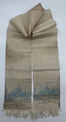 1876 Centennial Women's Pavilion Woven Silk Ribbon Scarf Souvenir Stevengraph 