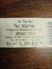 PAUL MCCARTNEY JULY 31, 2011 WRIGLEY FIELD CONCERT TICKET - ON THE RUN TOUR  — photo 2