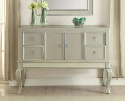 Francesca Server: Champagne Finish Dining & Storage Cabinet