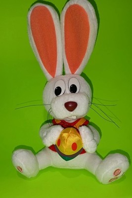 1995 Golden Books Publishing Company White Rabbit Easter Egg Plush Stuffed 14706