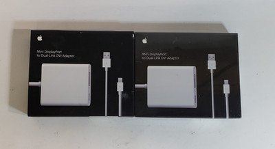 OPEN BOX Lot of 2  Apple MB571Z/A Mini Display Port to Dual Link DVI Adapter