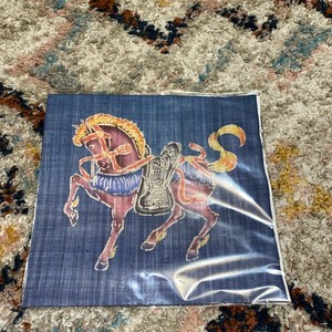 Vtg Hand Painted on Silk Asian Chinese Indian Show / War Horse Artwork Painting