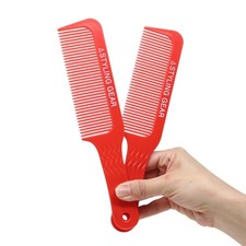 Wavy Tooth Flat Top Clipper & Blending Comb Set - 2 Pcs Flexible Barber Tools (R