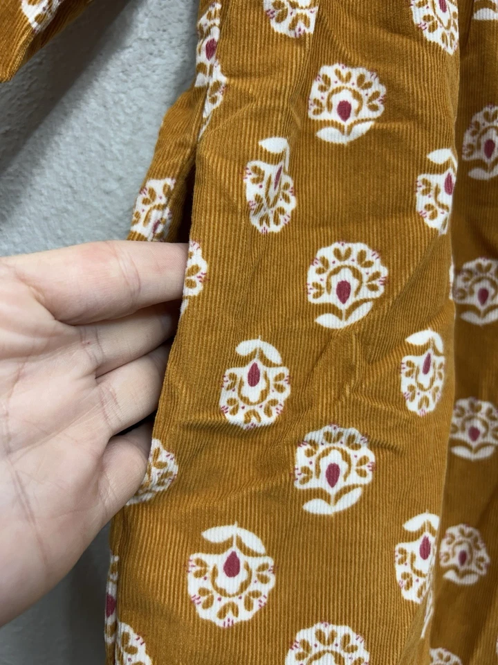 Vestido Tea Collection Talla 4 Pana Estampado Manga Larga Amarillo Mostaza Otoño Foto 3 de 4