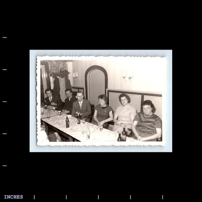 #ad #ad Old Vintage Photo MEN AND WOMEN SITTING AROUND TABLE DRINKING BEER $1.60