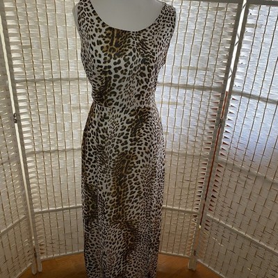 Kate & Mallory Leopard Print Maxi Dress With Decorative Back And Side Zipper S