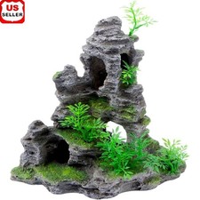 Realistic Aquarium Mountain Cave Decor Resin Ornament Small Fish Tanks New