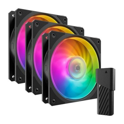 Cooler Master Mobius 120P ARGB PWM 12cm Gehäuselüfter 3er Pack Ring Blade Design 0-240