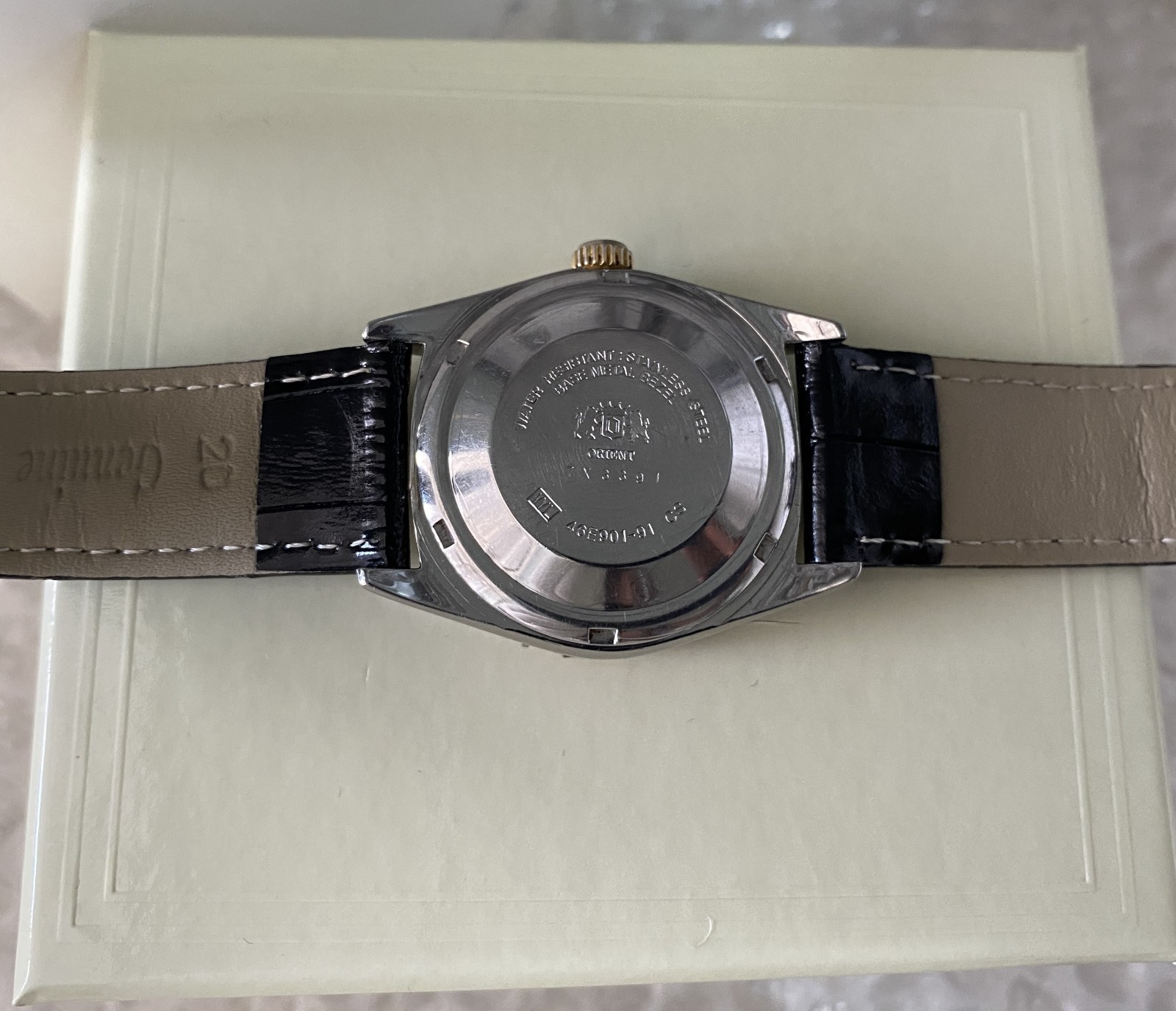 Orient President  Automatic Day-Date Gold Dial Stainless Steel Gents Watch image 3