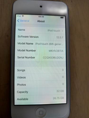 Apple iPod Touch 6th Generation 32GB - White /Blue - Picture 3 of 3