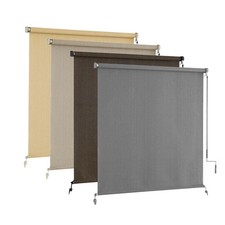 AOSKY Roller Shades for Outdoor Patio, Cordless Roll Up 48"W x 72"H, Grey